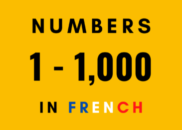 About numbers 1 1000 in French